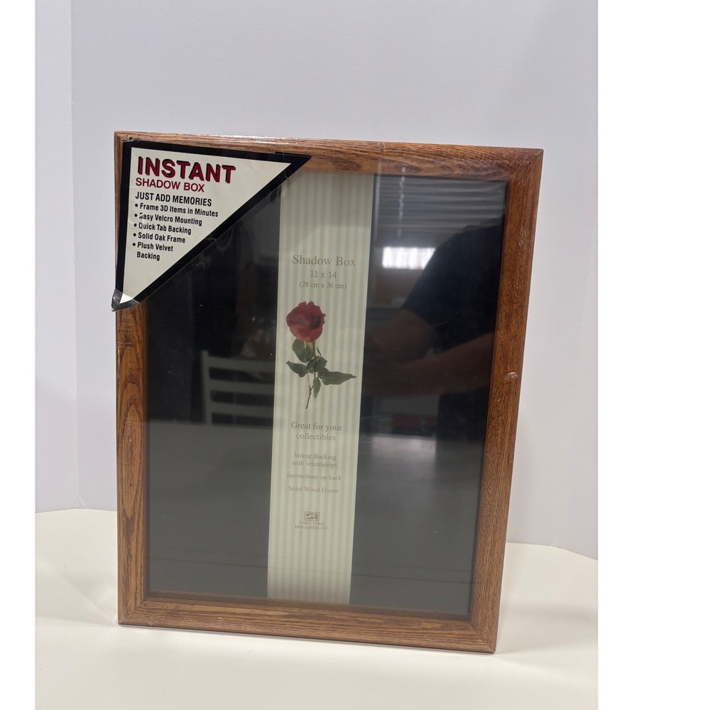 Structural Industries Instant Shadow Box 11x14 Solid Oak Frame Velvet IS1114HYC